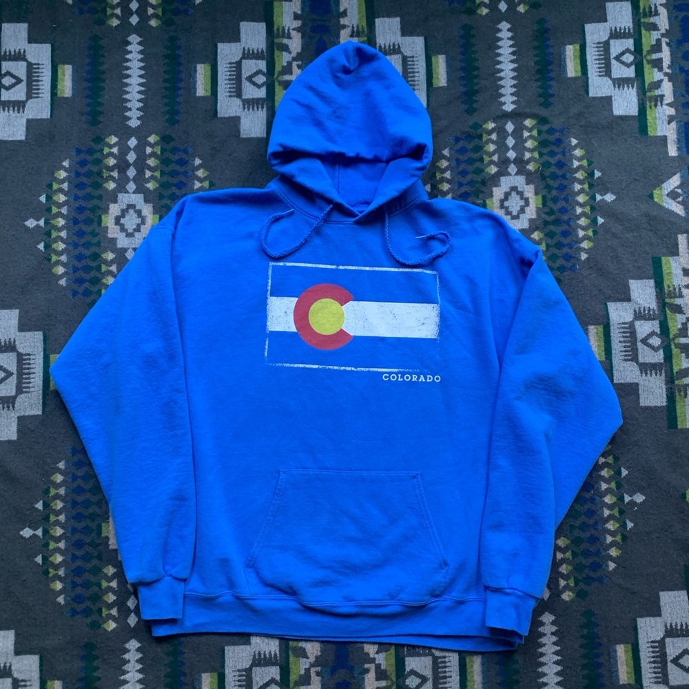 Blue Colorado Flag Hoodie Men’s Size XL